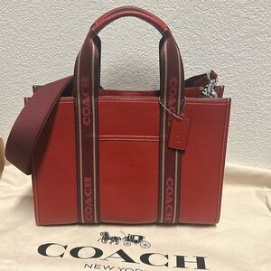 Red Coach Smith Tote Bag